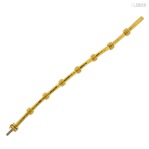 Henry Dunay 18k Hammered Gold Link Bracelet