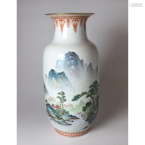 Antique Chinese Famille Rose Vase Painted with a