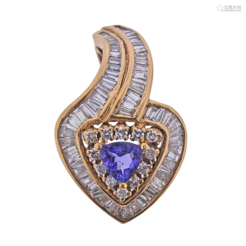 14k Gold Diamond Tanzanite Pendant Enhancer