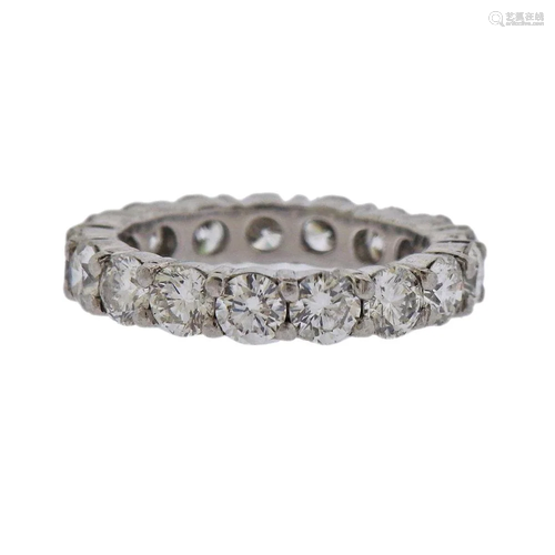 Platinum 4.75ctw Diamond Eternity Wedding Band Ring