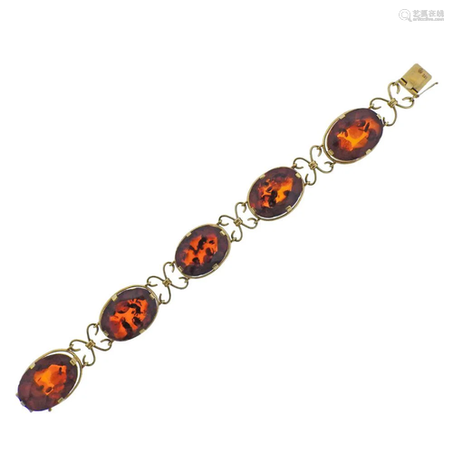 14k Gold Amber Bracelet