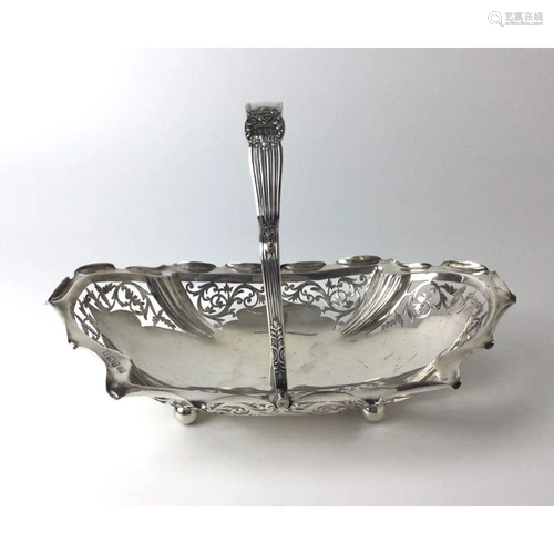 English Sterling Cake Basket