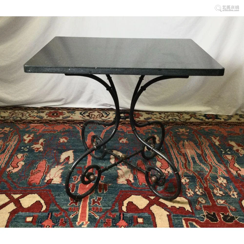 Iron Table with Granite Top Table