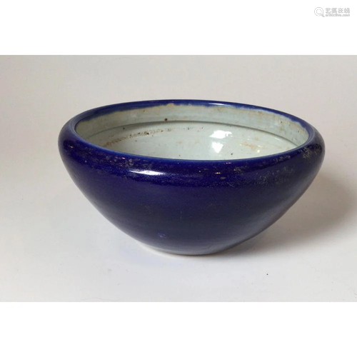 Chinese Qing Dynasty Blue Glazed Brush Wash