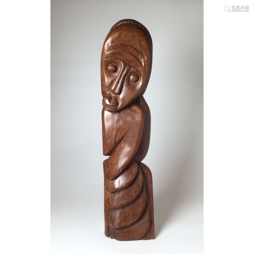 Mid Century Hand Carved Wood Figure