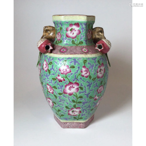 Famille Rose Pomegranate Vase