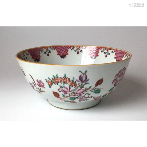 Antique Chinese Famile Rose Qing Period Export Bowl