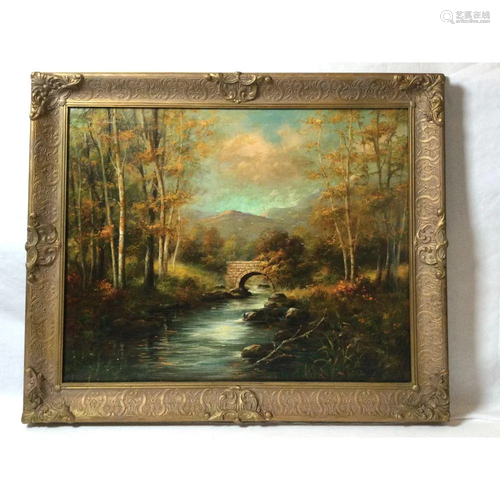 Landscape Oil on Canvas Gustave Gutemon