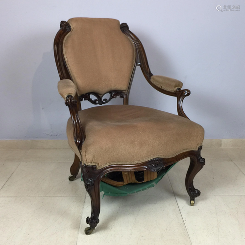 Two Victorian mahogany armchairs