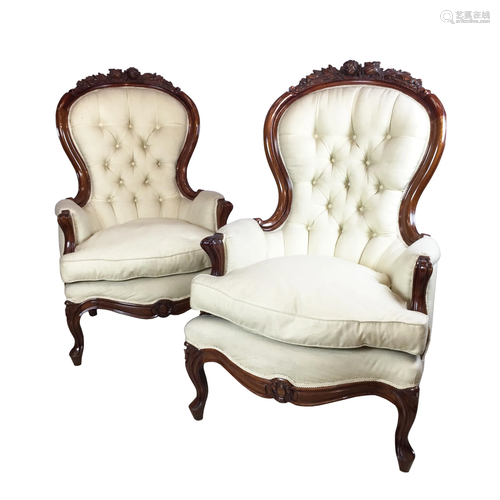 Pair of Victorian armchairs