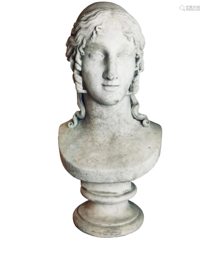 Bust in Carrara marble