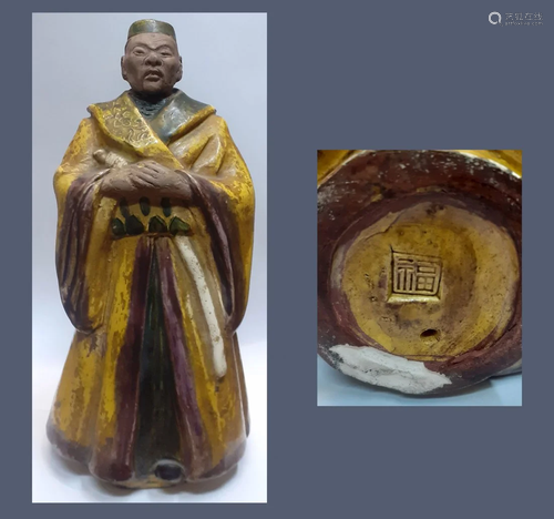 Antique chinese majolica figure