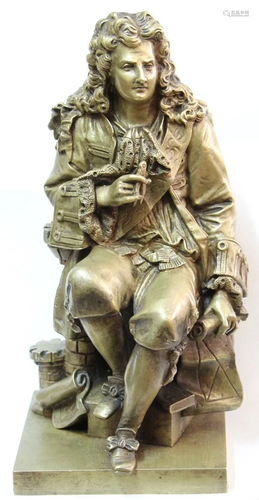 Sir Isaac Newton bronze figure