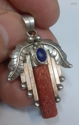 Art Deco silver pendant