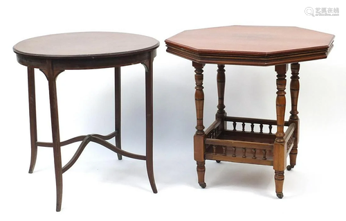 Two Edwardian occasional tables including a circular