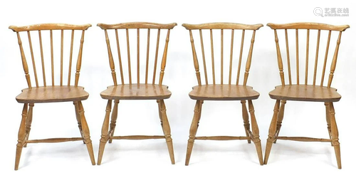 Set of four Ercol dining chairs, each 77.5cm high