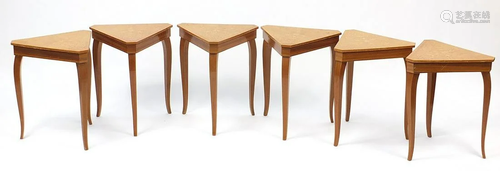 Set of six Sorrento design musical occasional tables,