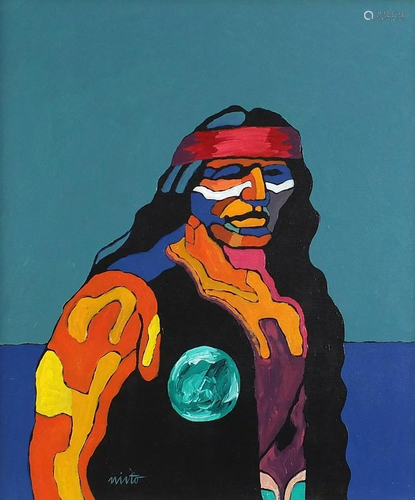 Manner of John Nieto - Portrait of a Native American,