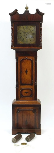 Early 19th century mahogany and oak longcase clock with