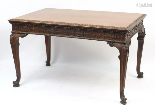 Chippendale design mahogany centre table with secret