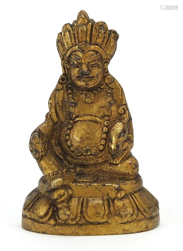 Chino Tibetan gilt bronze figure of Buddha, 6cm high