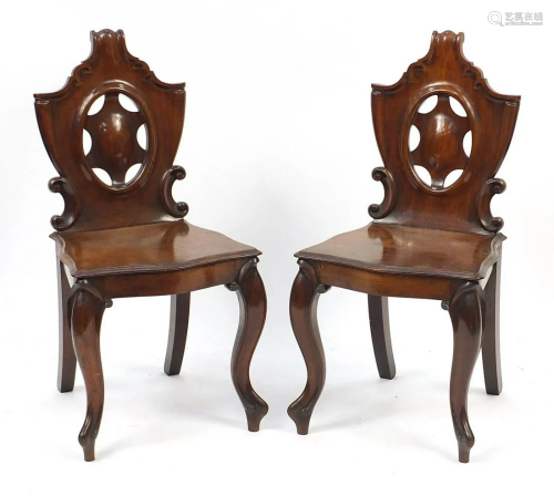 Pair of 19th century fireside chairs, 86.5cm high