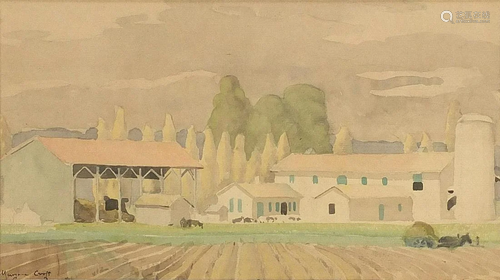 Marjorie Croft - Farm near Penshurst, watercolour,