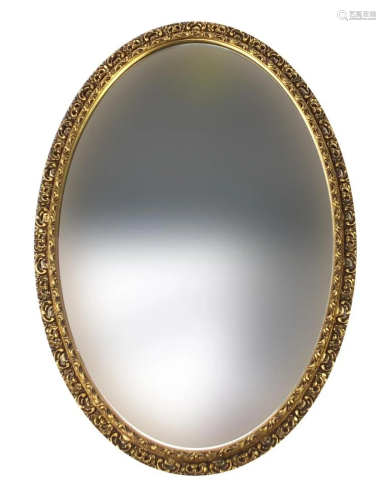 Ornate gilt framed bevel edged wall mirror, 66cm x 45cm