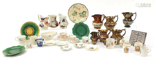 Victorian and later china including lustre jugs,