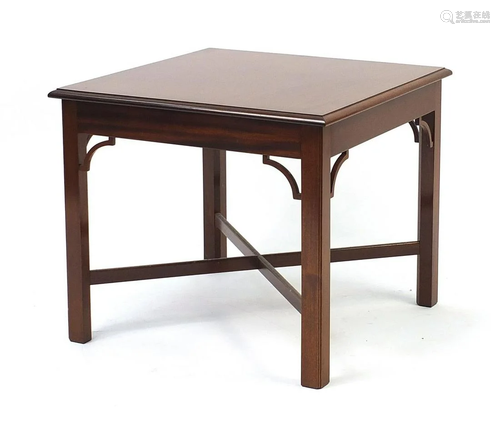 Chippendale design mahogany occasional table with X