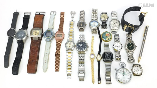 Vintage and later wristwatches including Services,