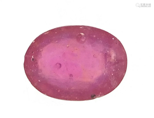 Oval purple/red ruby gemstone with certificate, 4.11