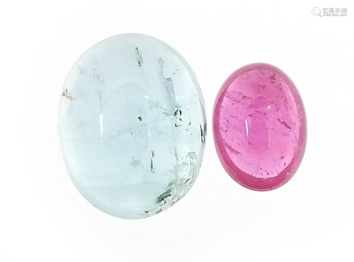 Two gemstones with certificates comprising ruby manak