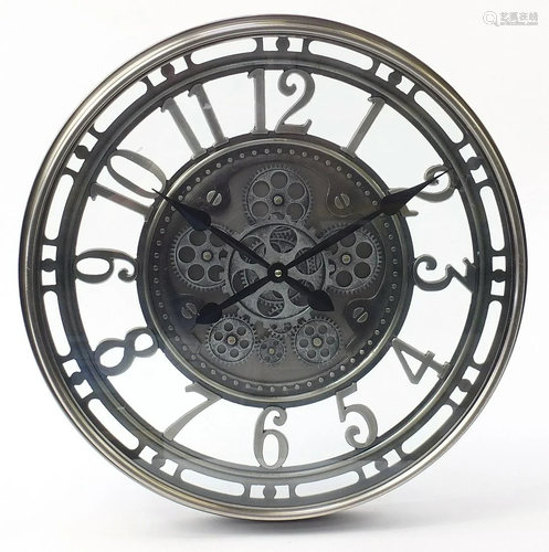 Modernist skeleton design wall clock with Arabic