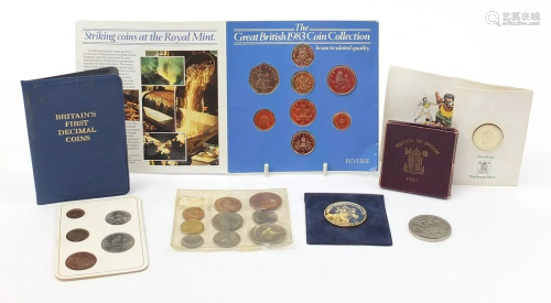British coinage including 1983 coin collection