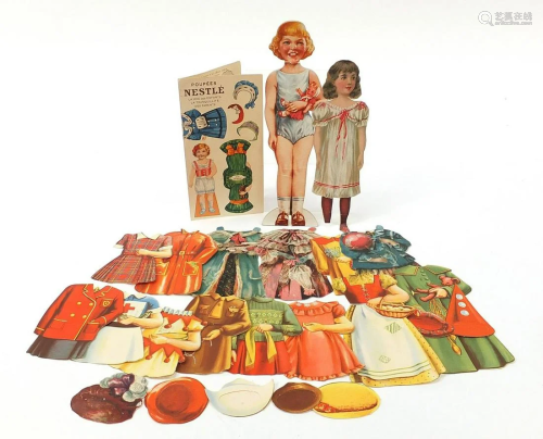 Lithographic Nestlé advertising dress up dolls, the