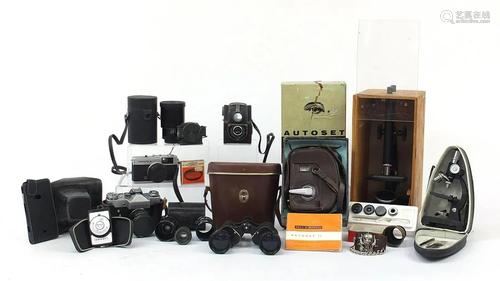 Optical equipment including Zenit-B camera, microscope,