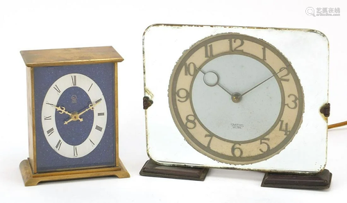 Two mantle clocks comprising a Smiths Sectric glass