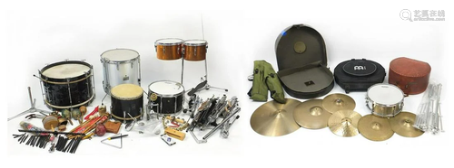 Vintage and later drum kit and accessories including