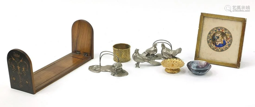 Antique and later objects including Italian inlaid