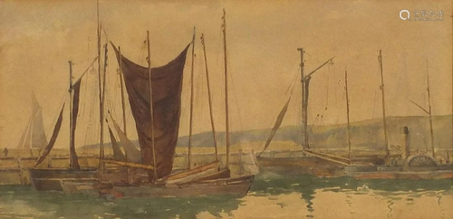 Sailing barges and paddle steamer, 19th century Norfolk