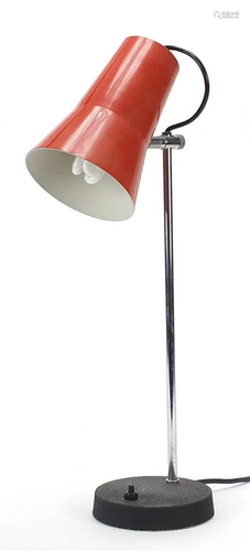 Retro adjustable table lamp with enamelled shade, 45cm