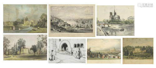 Seven 19th century and later prints including