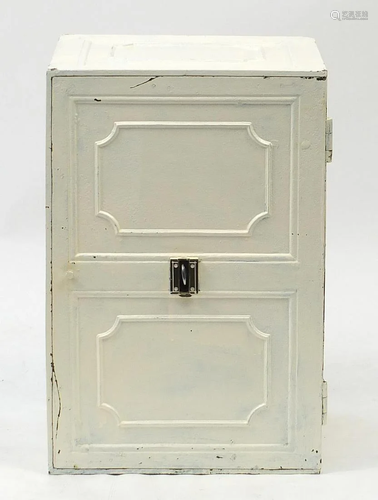 Painted cast iron safe, 61cm H x 41cm W x 34cm D