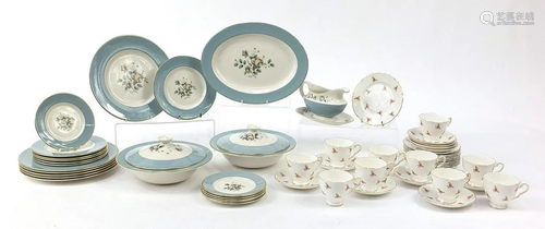 Teaware comprising Royal Doulton Rose Elegans and Royal