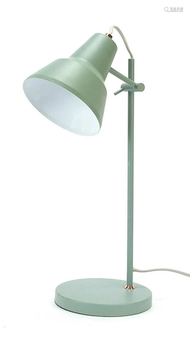 Retro green anglepoise design adjustable lamp, 46cm