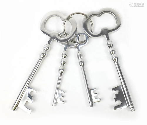 Set of four large novelty keys, 36cm in length