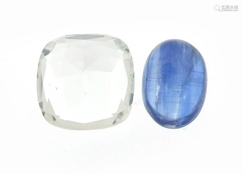 Two gemstones with certificates comprising colourless