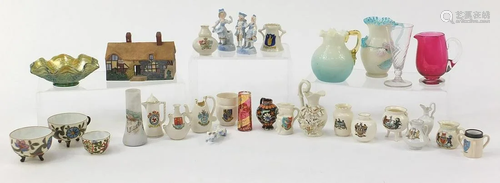 Victorian and later china and glassware including a