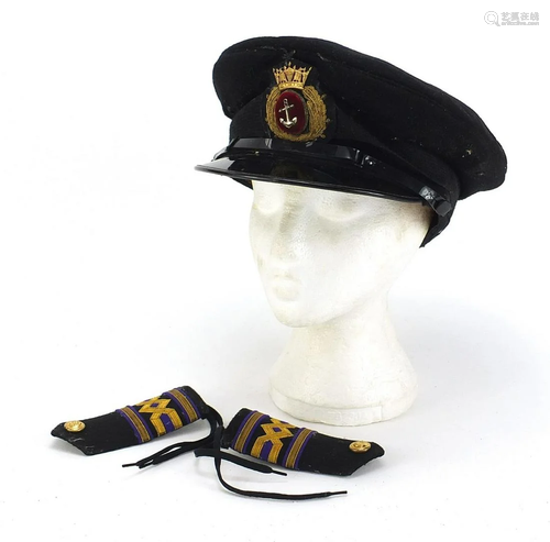 Naval interest peaked cap and pair of shoulder